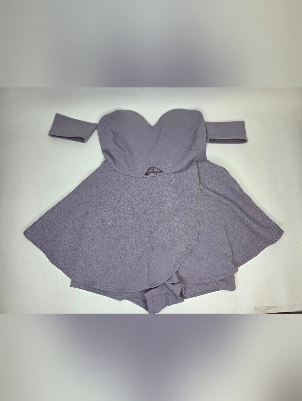 Fashion Nova Off-Shoulder Skort Playsuit / Romper in Dusty Lavender / Mauve